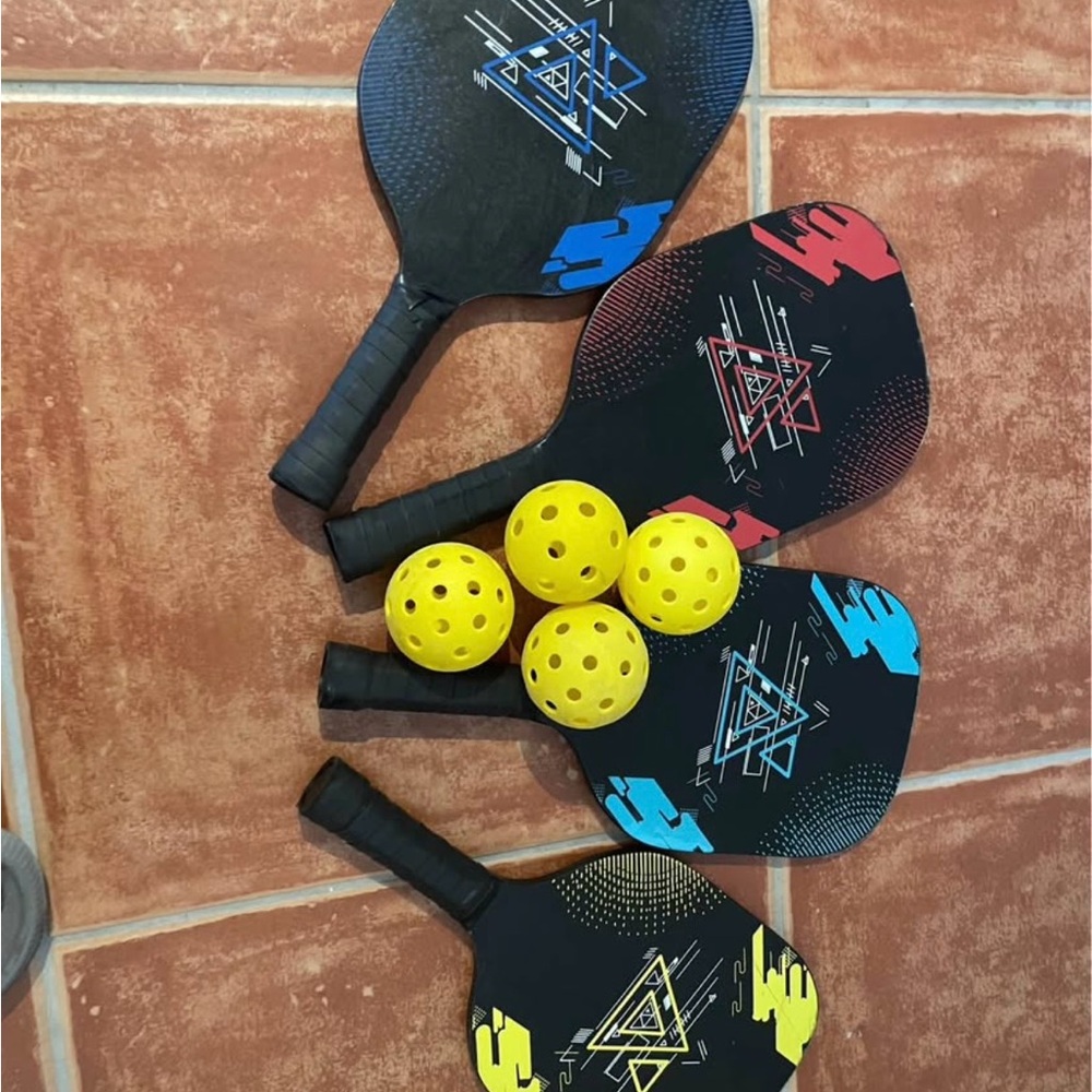 Pickleball Paddle Set with Yellow Balls